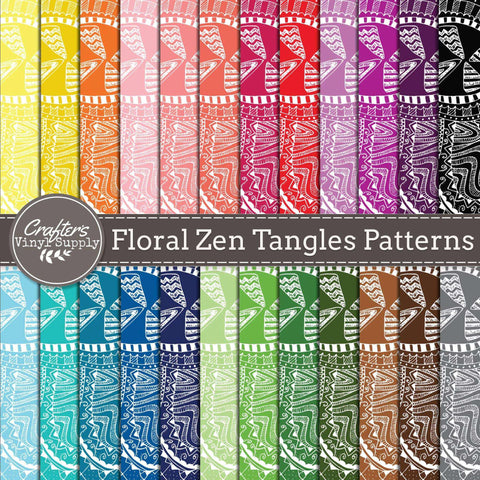 Floral Zen Tangles Patterns