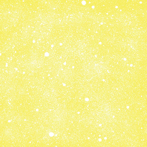 Yellow speckled pattern with various sized white dots