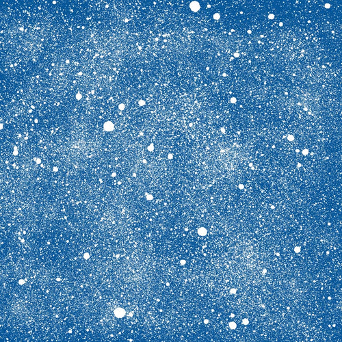 Blue textured background with white speckles resembling snow