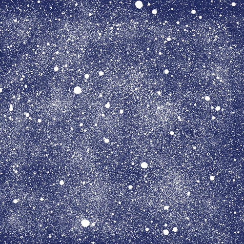 Abstract starry night pattern with white speckles on indigo background