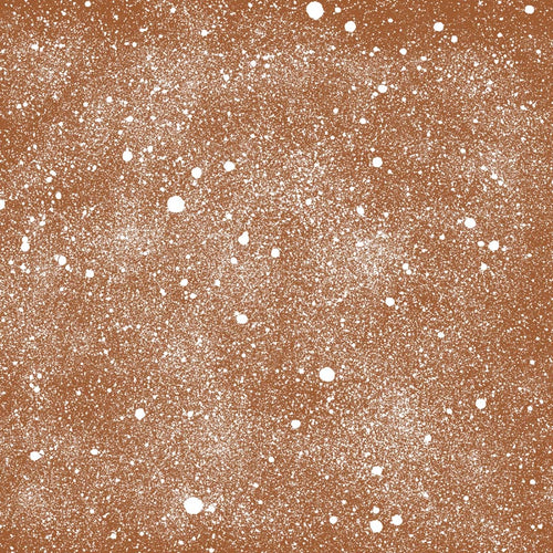 An abstract pattern of white speckles scattered on a cinnamon brown background