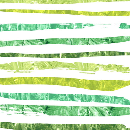 Abstract green and white striped pattern with textured brushstroke effect
