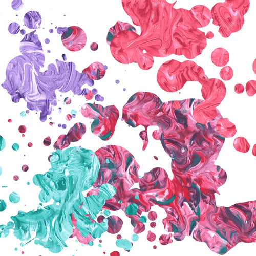 Abstract pattern with swirling pink, purple, and teal colors