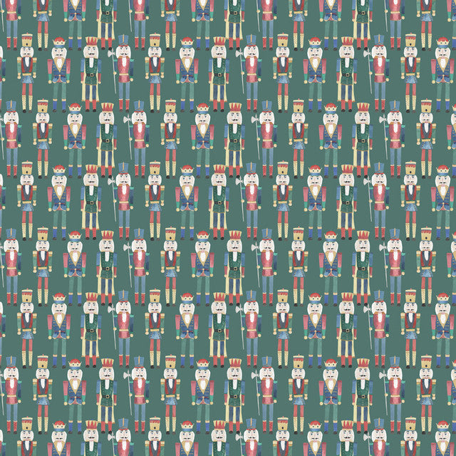 Seamless background pattern of colorful nutcracker soldiers