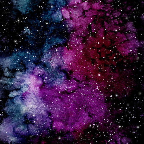 Abstract cosmic watercolor pattern with stars