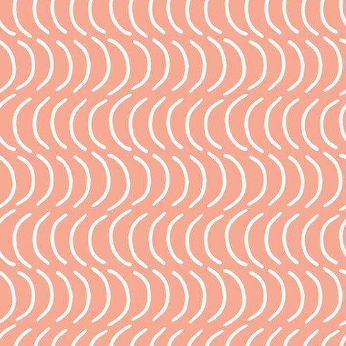 Stylized crescent moon pattern on peach background