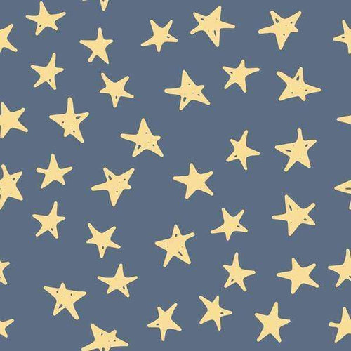 Beige stars on navy blue background pattern