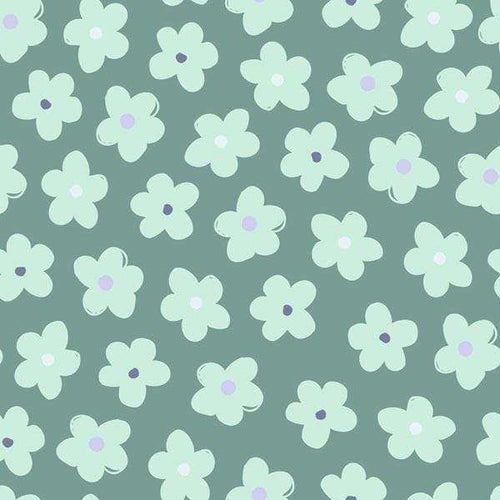 Stylized floral pattern on a muted background