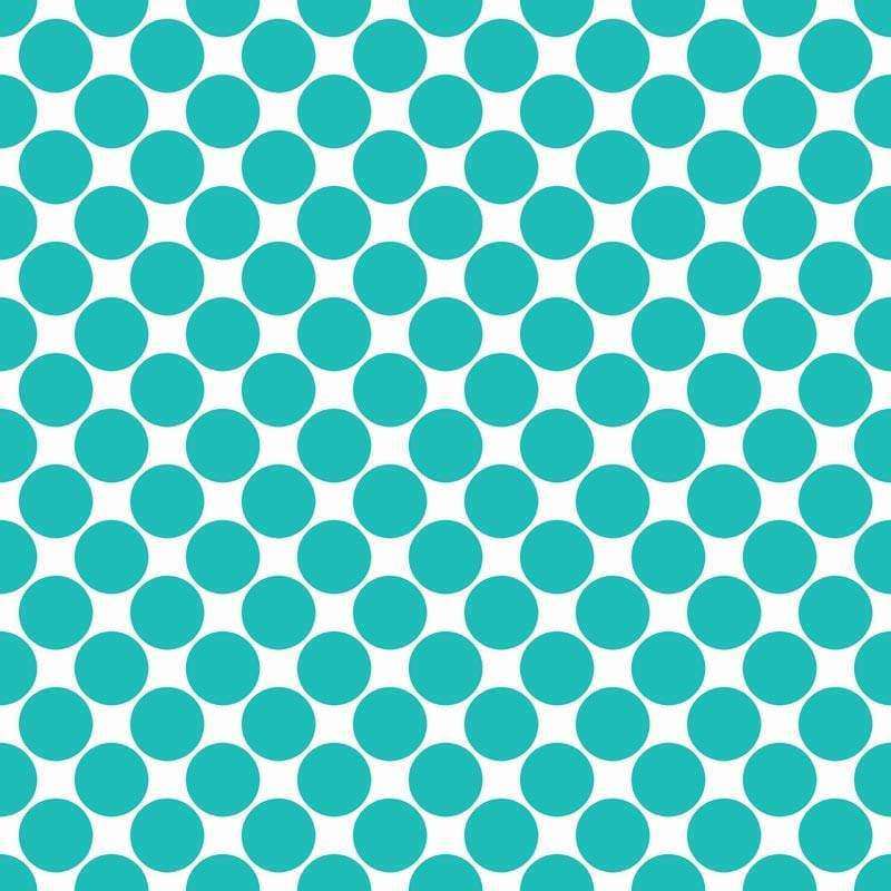 Teal polka dots on a white background