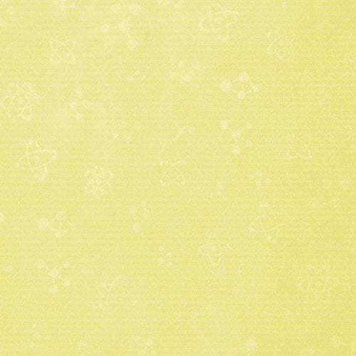 Light yellow background with subtle white floral and geometric designs