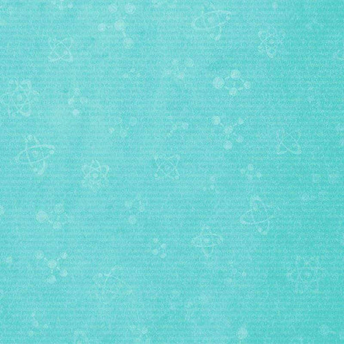 Light blue textured background with subtle white botanical motifs