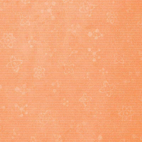Abstract orange pattern with subtle atomic and floral elements
