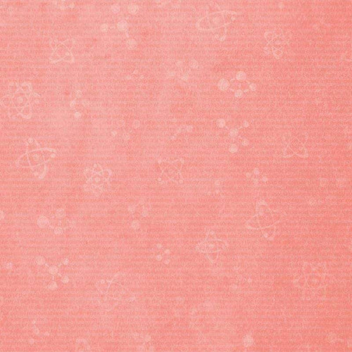 Soft pink fabric with subtle floral and butterfly imprint