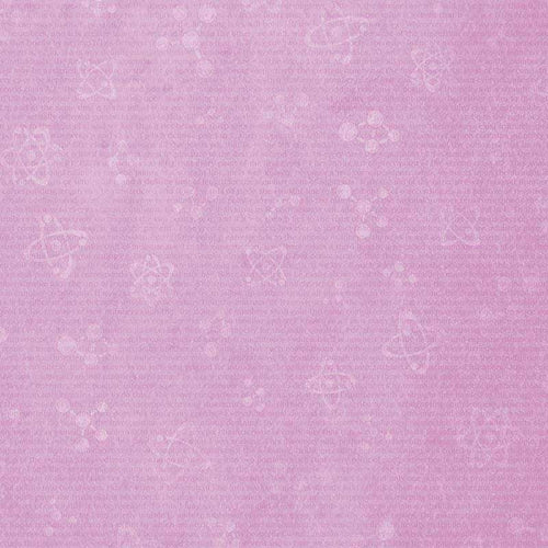 Pink atomic pattern on soft-textured background