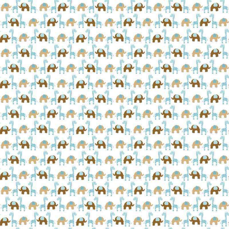 Repeated elephant pattern in soft pastel tones