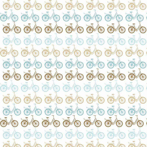 Vintage bicycles in a repeated pattern