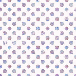 Soft pastel dots in shades of purple and blue on a pale background