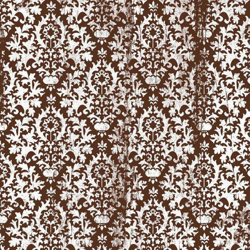 Intricate vintage brown and white floral pattern