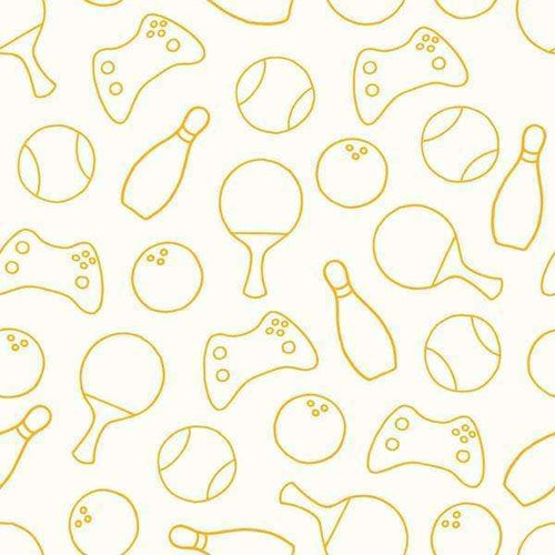 Illustrations of sports and gaming equipment pattern