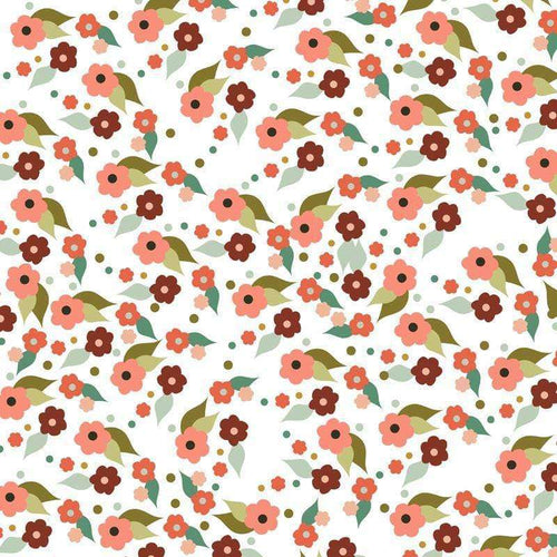 Colorful floral pattern with leaves and blossoms