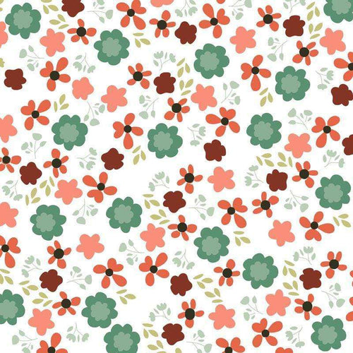 Floral pattern with various stylized flowers