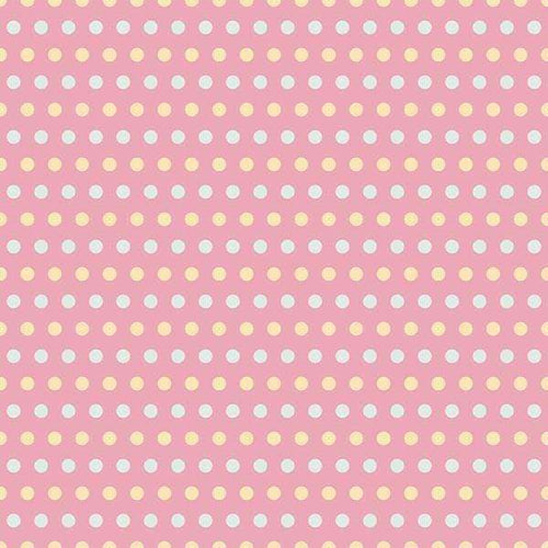 Geometric pattern with pink and orange dots on a pale background