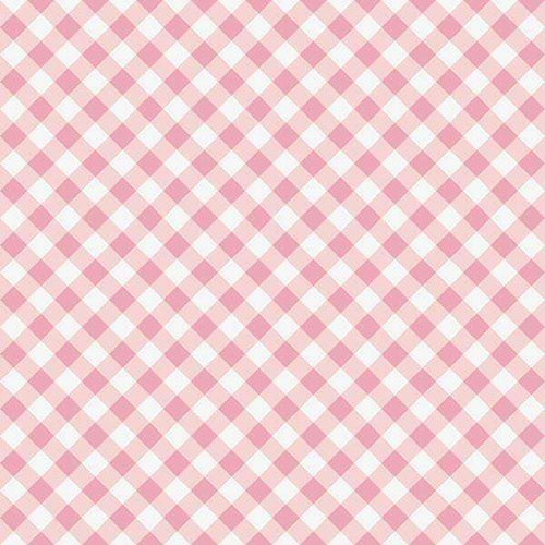 Pink and white gingham check pattern
