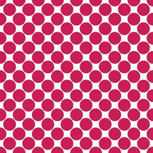 Vibrant red polka dots on white background