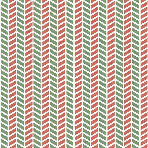 Herringbone pattern in red, green, and white