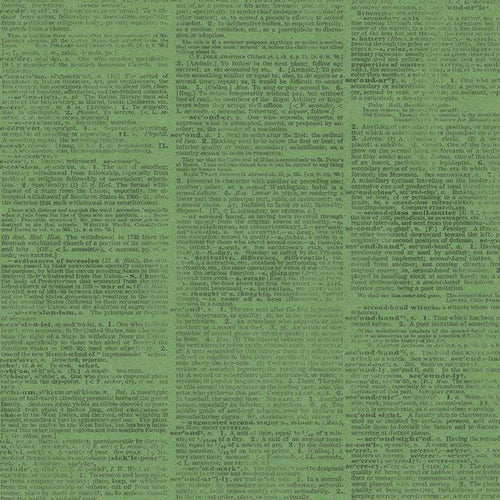 Green textured background with overlaid text in various shades of green