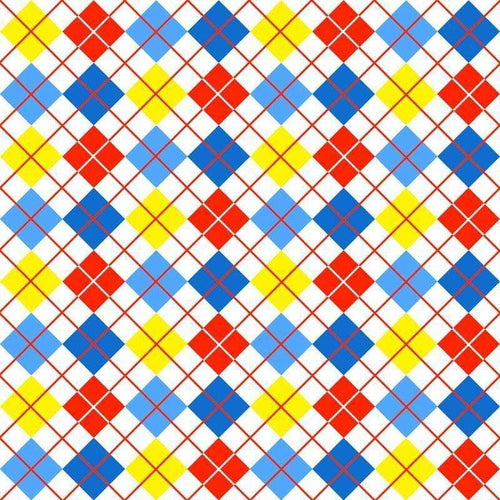 Bright argyle pattern in primary colors