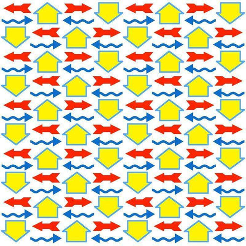 Geometric pattern with nautical shapes in primary colors