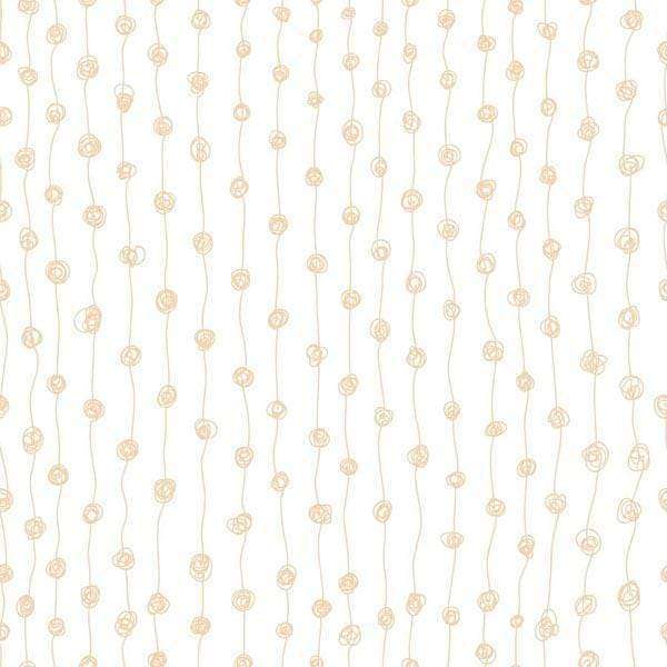 Seamless pattern of stylized golden flowers on a white background