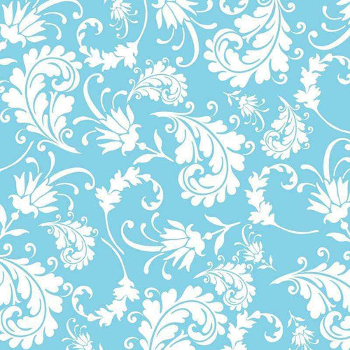 Elegant blue and white baroque floral pattern