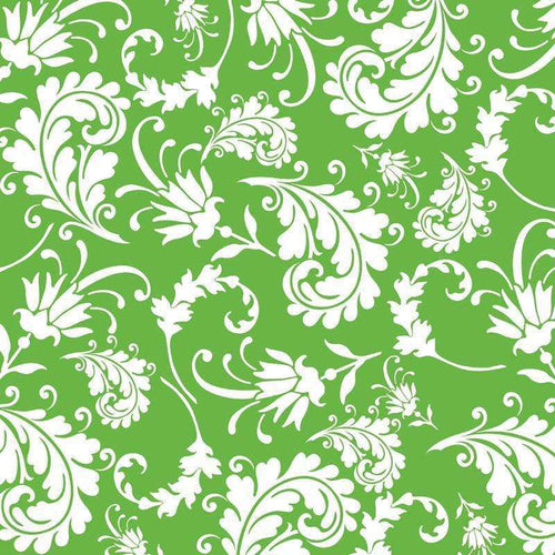 Elegant green and white floral pattern