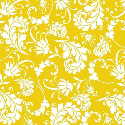 Yellow floral baroque pattern