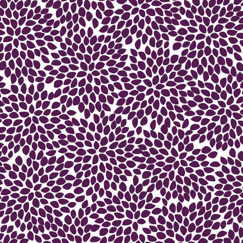 Abstract purple leaf-shaped patterns on a white background