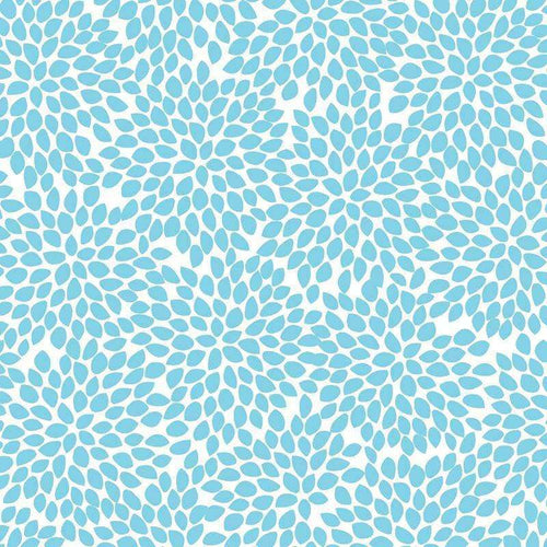 Abstract blue petal shapes on off-white background pattern