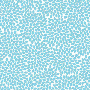 Abstract blue petal shapes on off-white background pattern