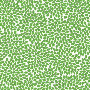 Green leafy pattern on a white background
