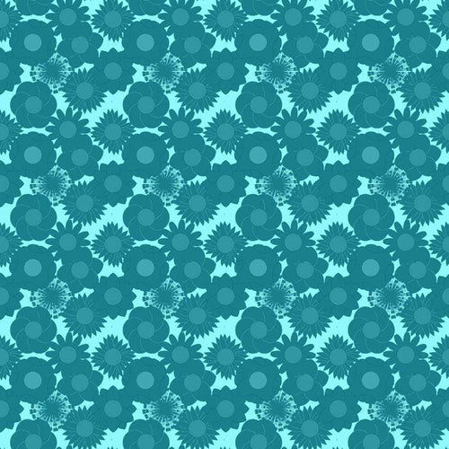 Teal floral pattern design