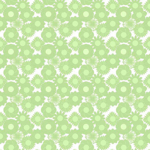 Green floral pattern on a light background