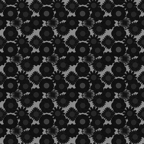 Black and gray floral pattern