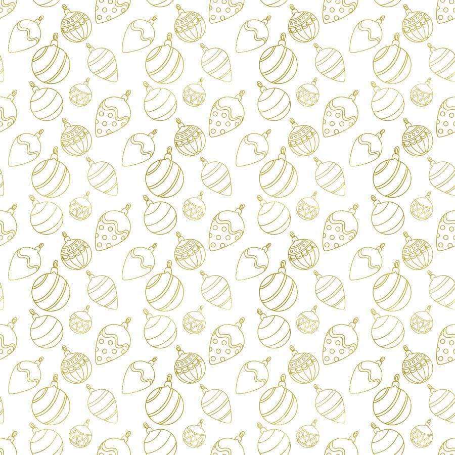 Seamless Christmas ornament pattern in golden lines on an off-white background