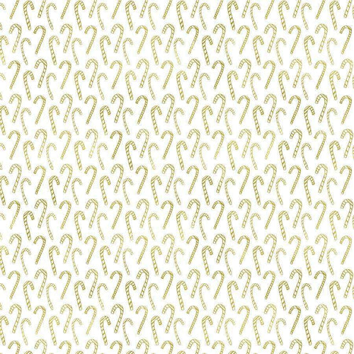 Seamless pattern of golden candy cane illustrations on a pale background