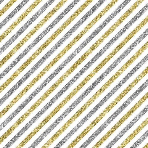 Diagonal white and metallic stripes pattern
