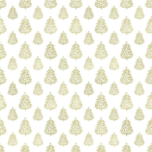Seamless pattern with golden pine tree print