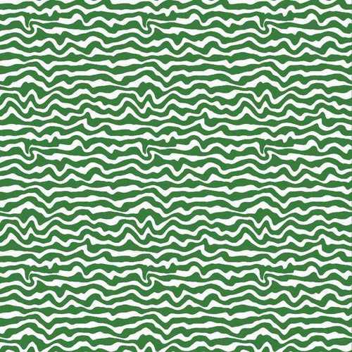 Seamless green wavy stripe pattern
