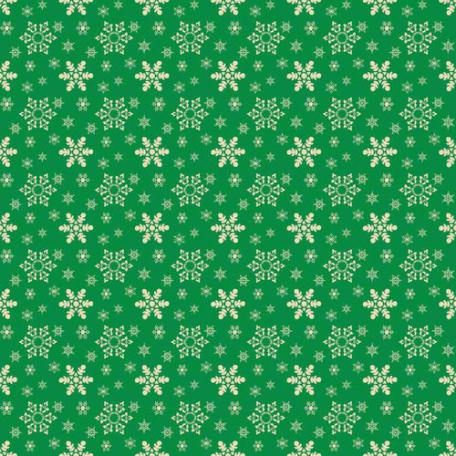 Symmetric floral pattern on a green background