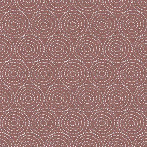 Seamless abstract pattern with terracotta and white concentric circles